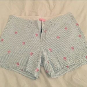 Lilly pulitzer blue seersucker shorts size 10